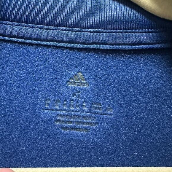 Adidas Quarter Zip Pullover Athletic Jacket Navy Blue Gray Training Perf. Sport - Picture 4 of 5